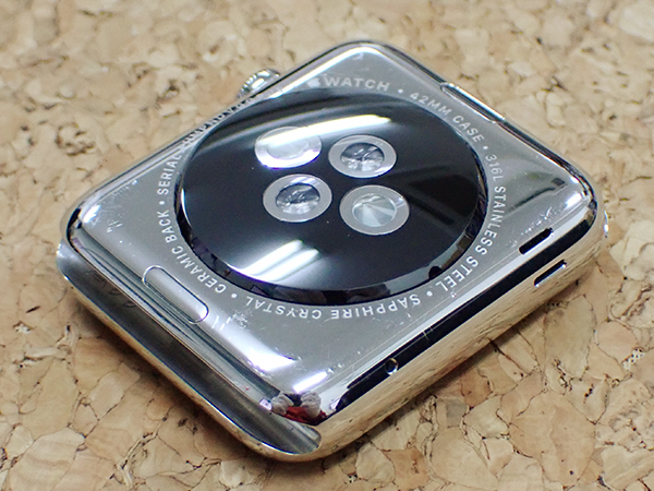 【中古 良品】Apple Watch 初代 GPSモデル 42mm ステンレススチールケース と ストーンスポーツバンド A1554(PCA12-2)の画像3