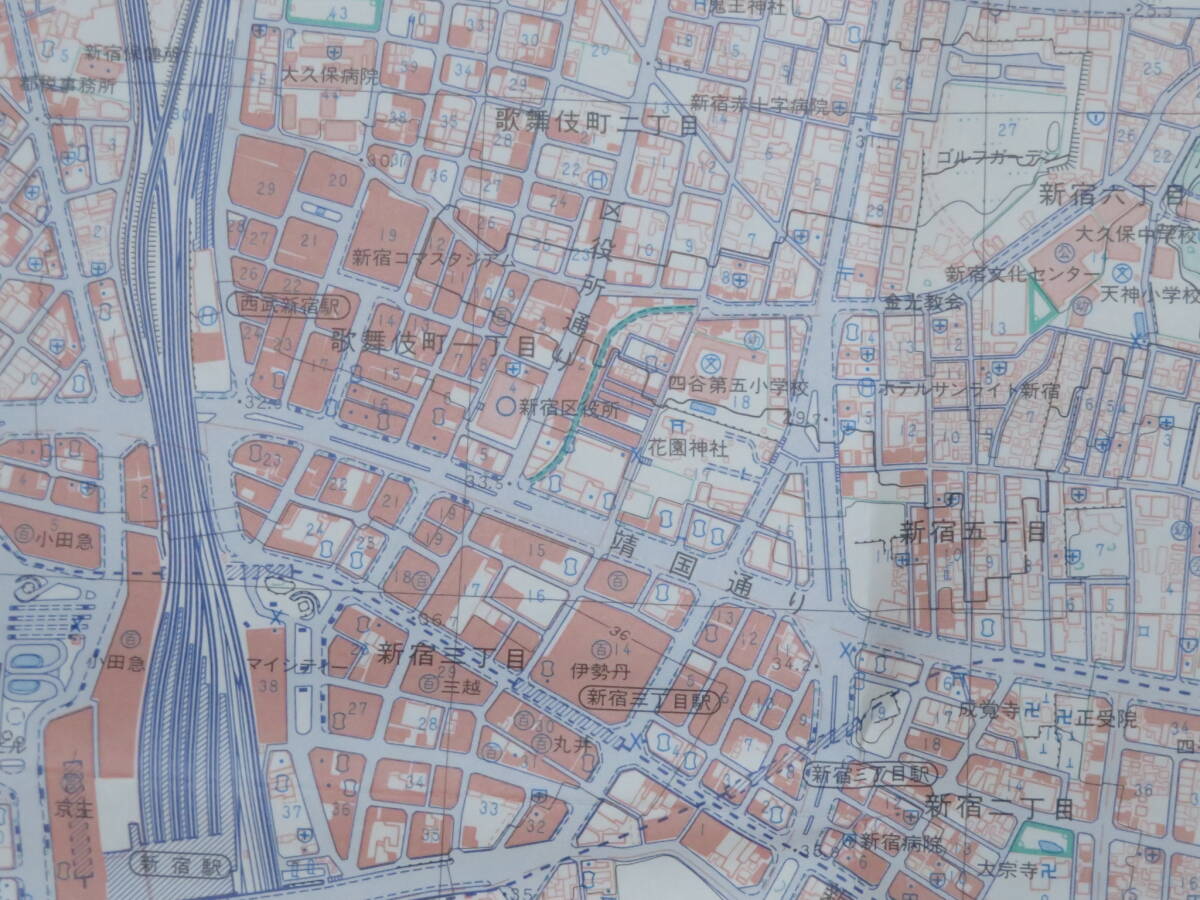  Tokyo and around (C[1 ten thousand minute 1 topographic map * Shinjuku / red feather / Kawaguchi / height island flat etc. 8 point ] Showa era 59~62 year country plot of land ..1:10,000 inspection ) old map city street map iron road roadbed city map 