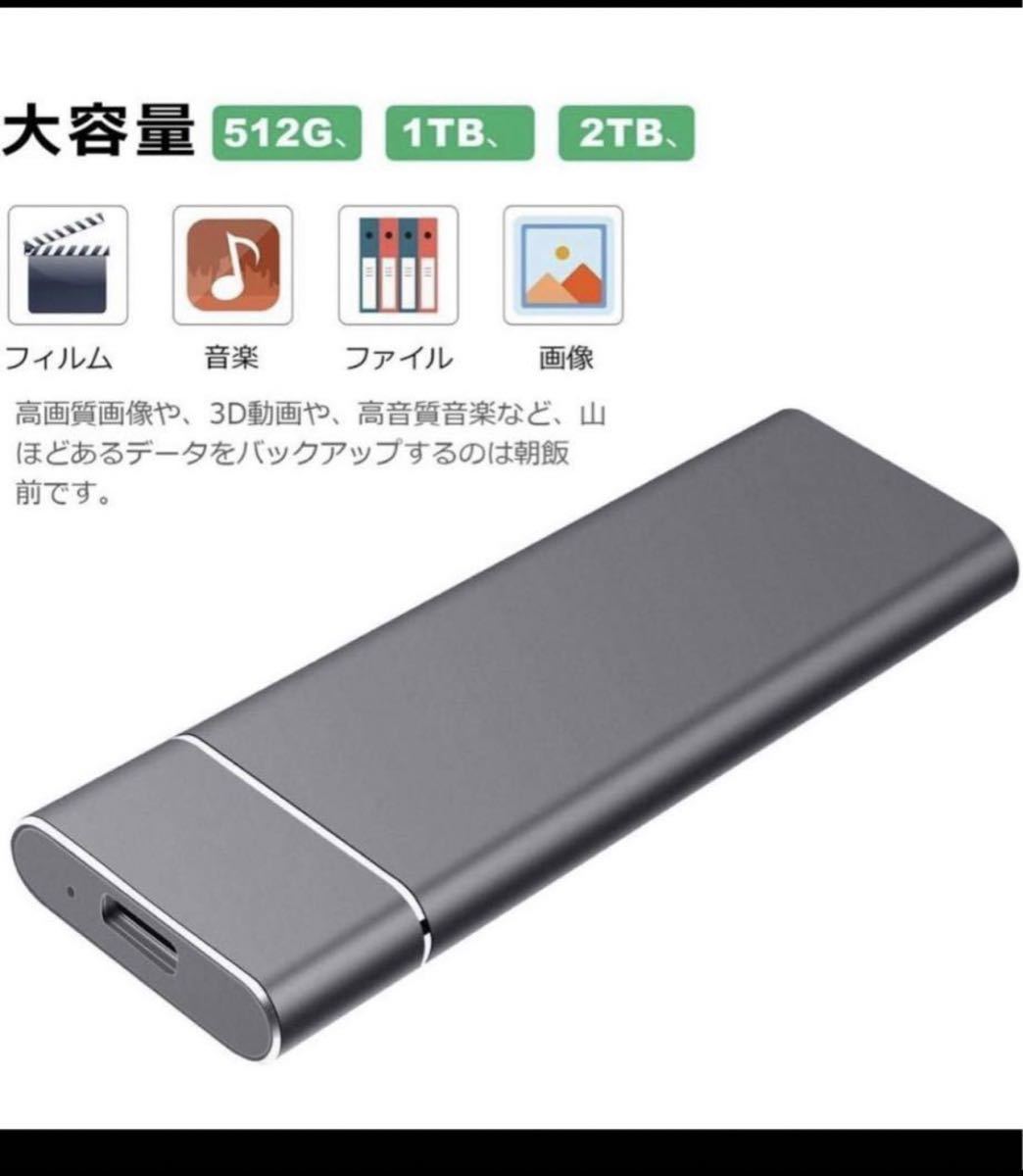 外付けハードドライブ Type-C USB 3.1 1TB 青