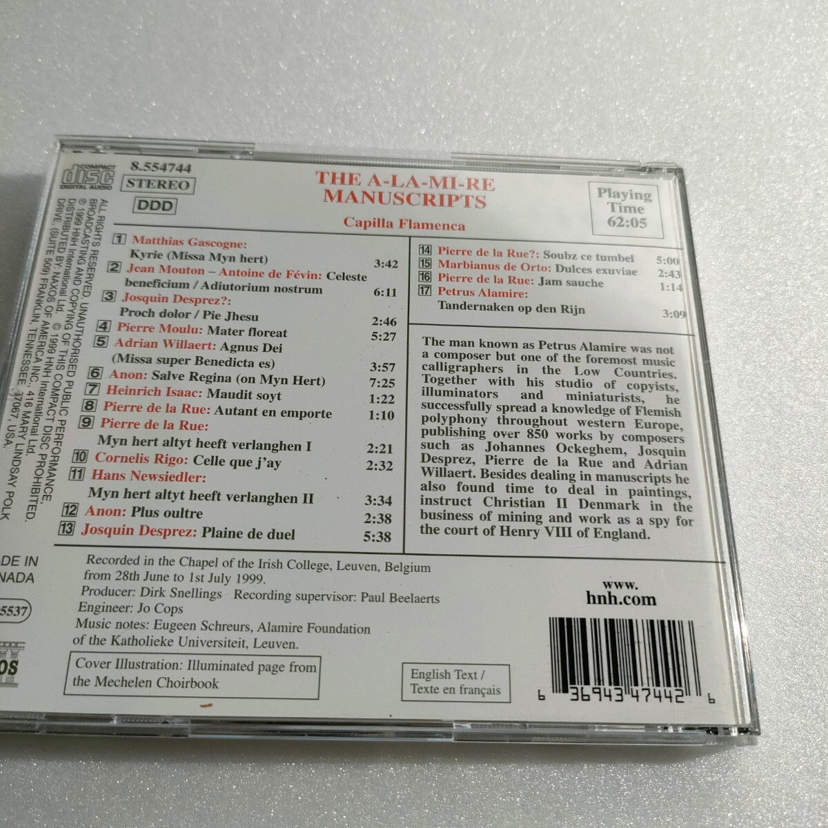 CD フラメンカ「ア・ラ・ミ・レの楽譜集」~シャルル5世のためのフランドルの多声音楽 輸入盤　即決　送料込み