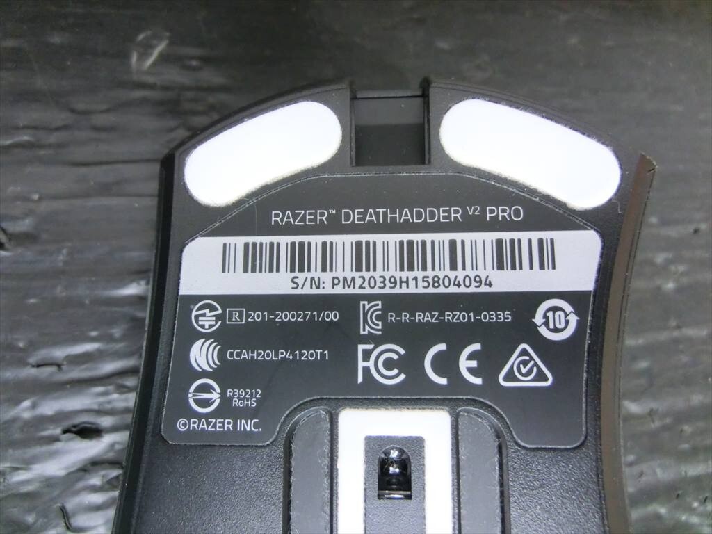 T【A4-57】【60サイズ】▲Razer DeathAdder V2 Pro ワイヤレス ゲーミングマウス/ジャンク扱い/※レシーバー欠品・汚れ有の画像4