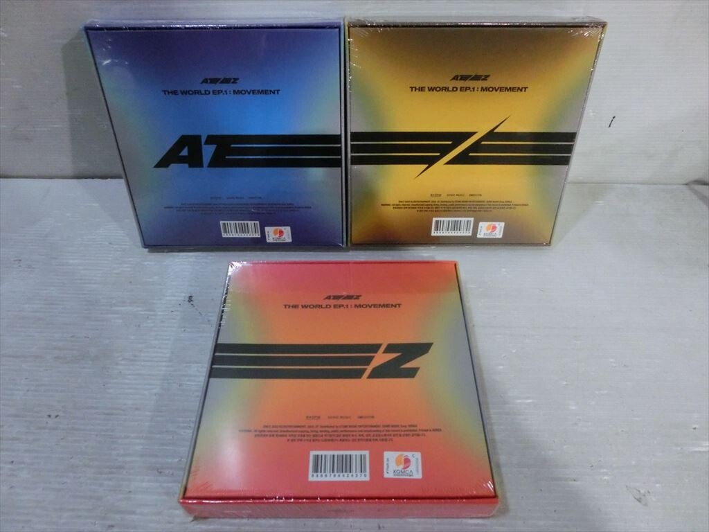 T【F4-33】【60サイズ】▲未開封/ATEEZ 「MOVEMENT」 CDアルバム 3形態セット/K-POP/エイティーズ/アチズ