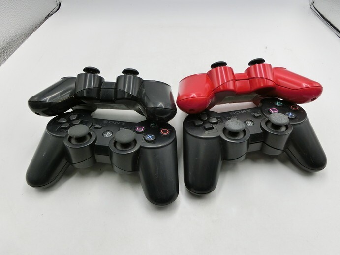 T【ヨ4-23】【60サイズ】▲PS3 プレイステーション3 コントローラー CECHZC2J 4点セット/ジャンク扱い/※傷汚れ 破損 劣化有_画像7