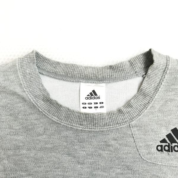 アディダス/adidas★トレーナー/スウェット/ラウンドネック【メンズL/ライトグレー/light gray】Tops/Shirts/Trainer◆BH623_画像4