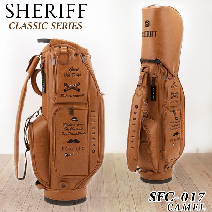 新品★シェリフ SHERIFF★SFC-017 クラシック シリーズ★カート キャディバッグ★シガー★9.5型 3.8kg★キャメル★限定100本_画像1