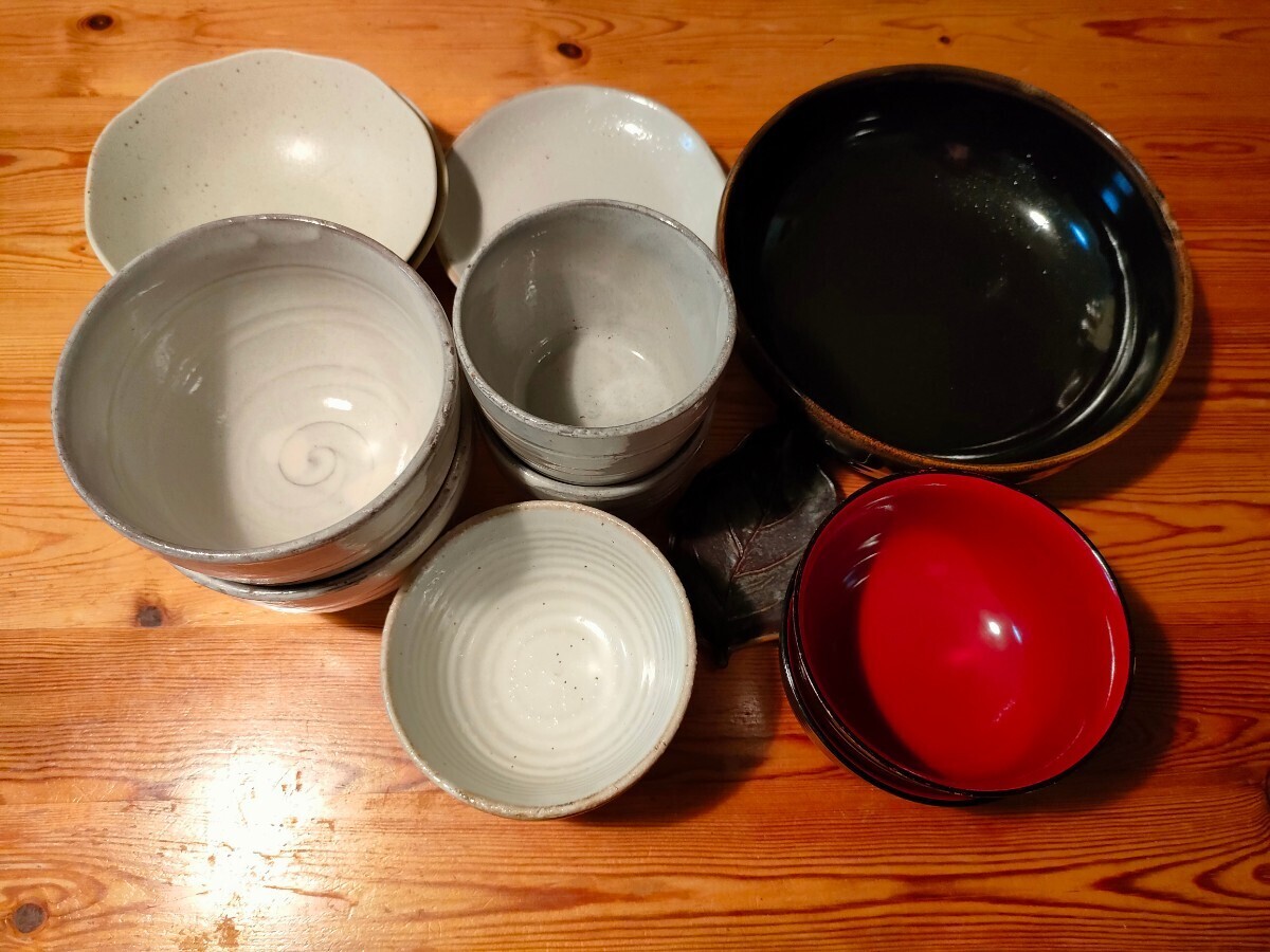 汁物椀、茶碗　小皿　取り皿、シンプル和風　陶器　食器　おまとめ_画像9