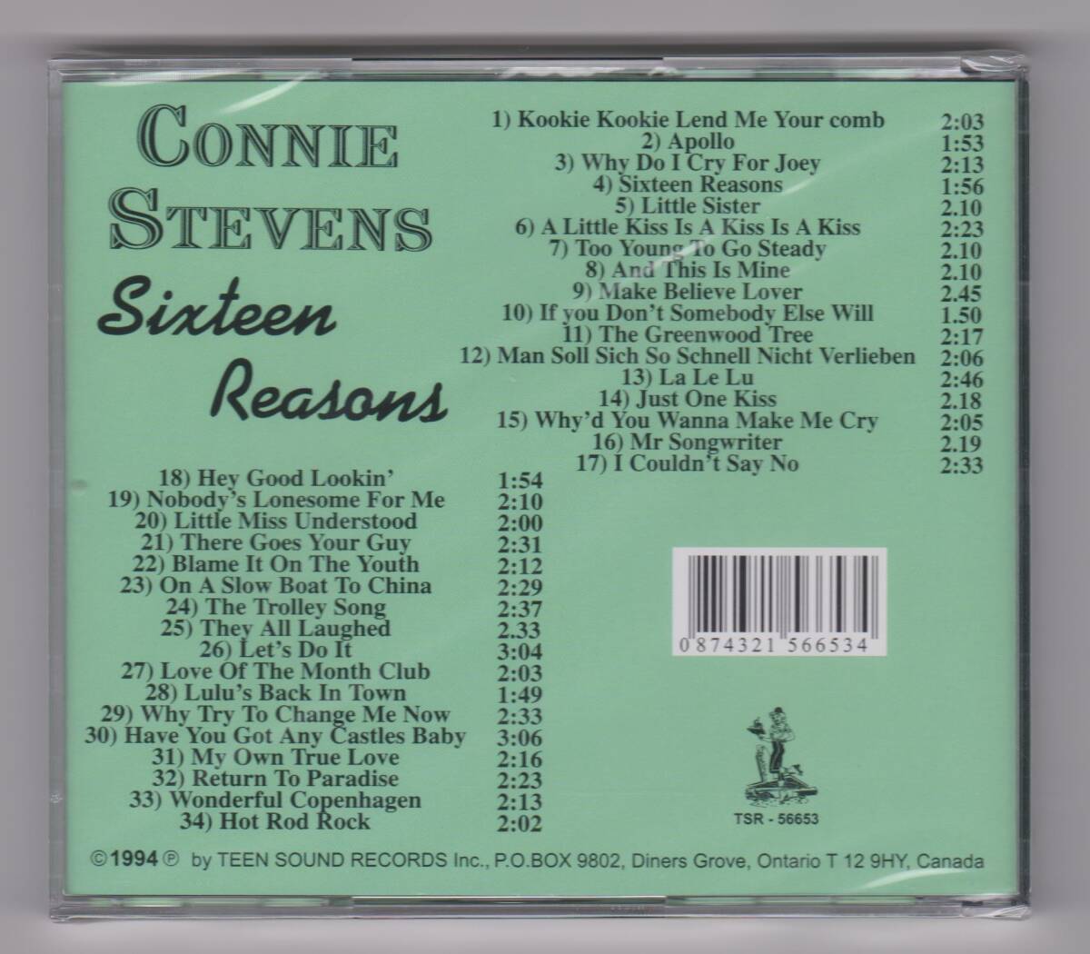 【新品/輸入盤CD】CONNIE STEVENS/Sixteen Reasons_(出品商品はシールド状態です)