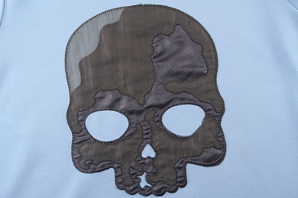 新品◆【格好いい】メンズ半袖ＴシャツHYDROGENハイドロゲン柄プリント水色ーS_画像2