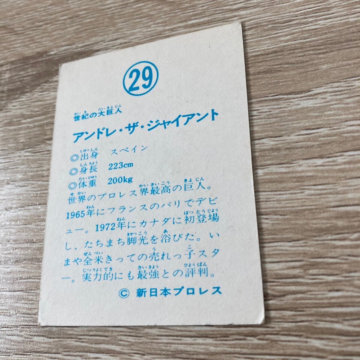 山勝 プロレスカード アンドレ・ザ ジャイアント 新日本プロレス ミニカード 昭和 レトロの画像5