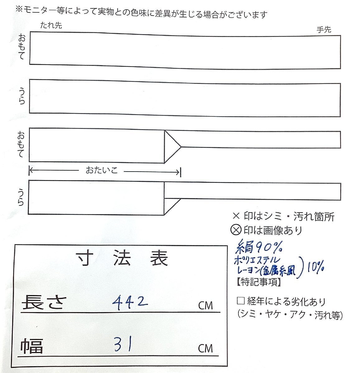 着物cocon★袋帯 六通 夏帯 夏物 絽 沢本織物 絹・他 黒・茶系 長さ442 幅31 着物・小物別売り【4-12-8O-1052-q】_画像10