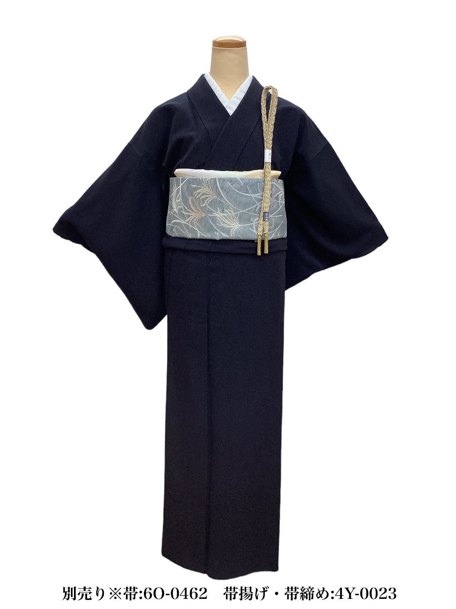  kimono cocon* undecorated fabric single . one tsu. polyester navy blue series length 165.5.66.5.. present . attaching obi * small articles optional [4-20-5K-0104-p]