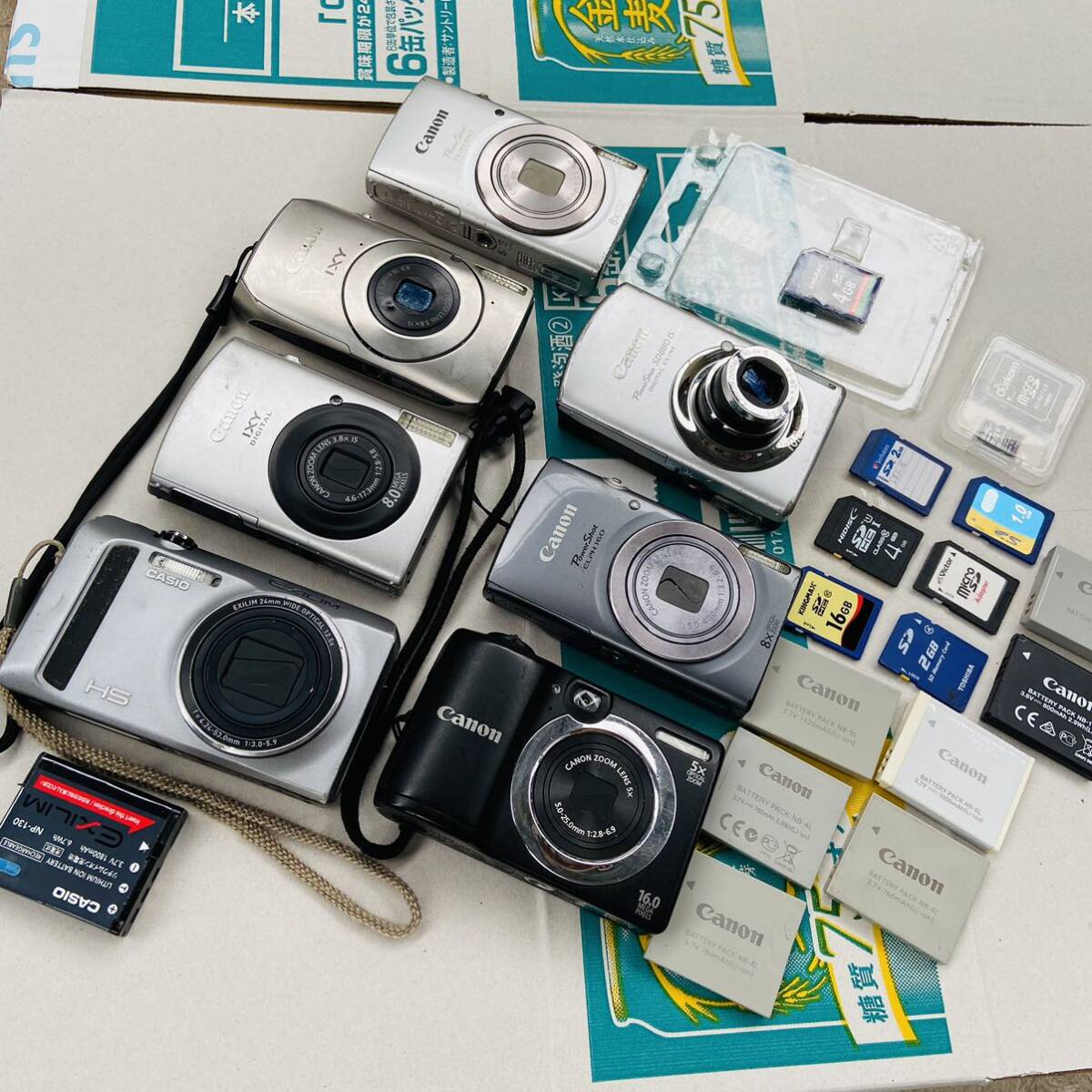 CANON IXY 180 IXY IXY 30S IXY 910IS Casio EXLIM PowerShot A1400 Digital Camera 7台 まとめ買いセット 中古品の画像2