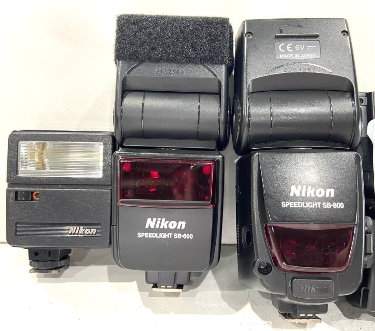 240421E☆ Nikon SPEEDLIGHT SB-4 SB-50DX 2台 SB-600 SB-800 パワーアシストパック SD-8 合計6個セット ♪配送方法＝宅急便(EAZY)♪