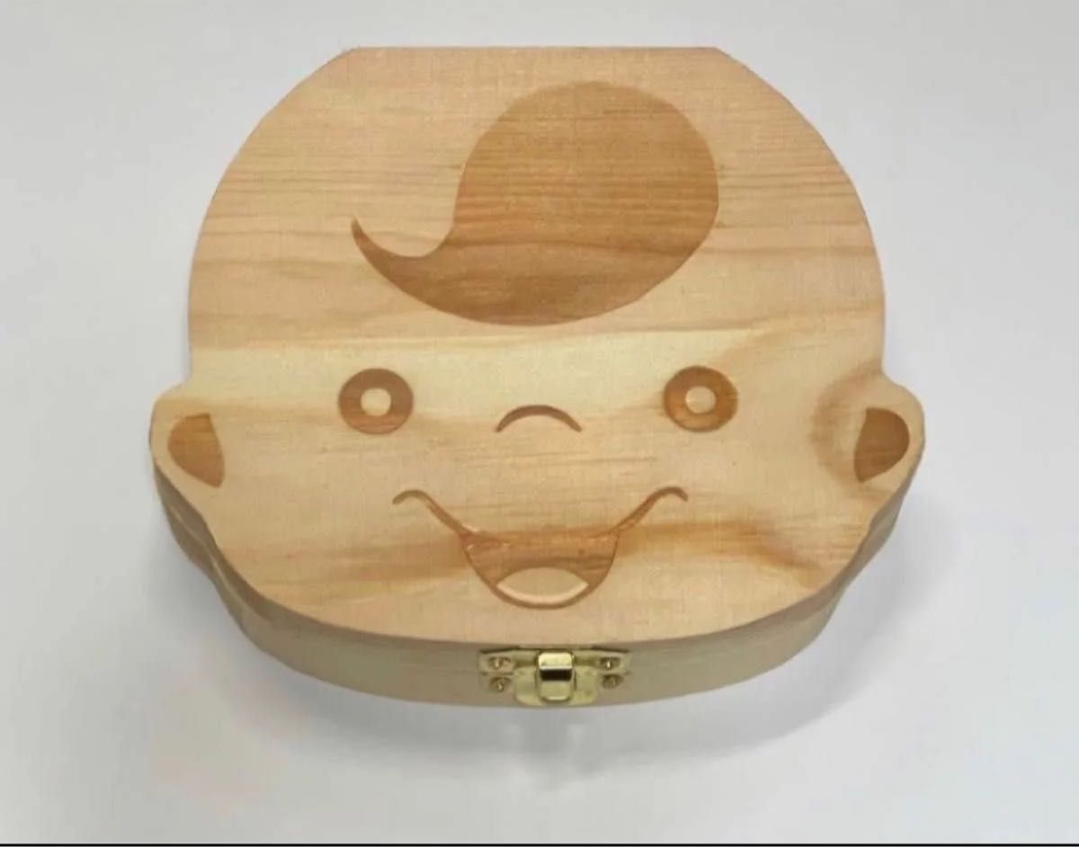 木製 乳歯ケース 乳歯入れ ボックス　木箱　へその緒　記念　プレゼント　男の子　日本語　トゥースケース