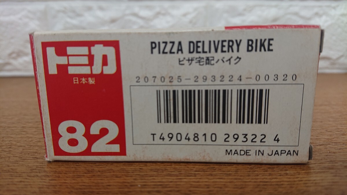 トミカ ミニカー 赤箱 日本製 82 ピザ宅配 バイク PIZZA DELIVERY BIKE トミー TOMY の画像3