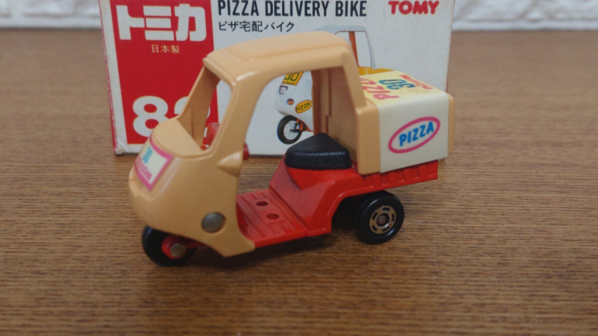 トミカ ミニカー 赤箱 日本製 82 ピザ宅配 バイク PIZZA DELIVERY BIKE トミー TOMY の画像5