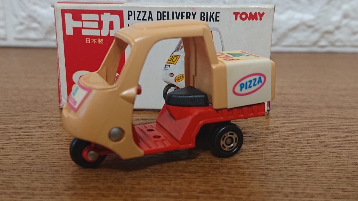 トミカ ミニカー 赤箱 日本製 82 ピザ宅配 バイク PIZZA DELIVERY BIKE トミー TOMY _画像7
