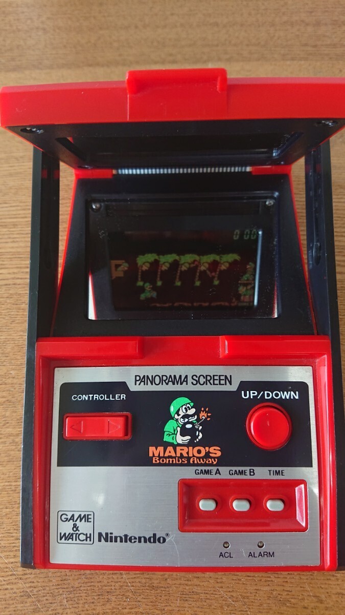 任天堂 当時物 Nintendo GAME&WATCH ゲームウォッチ PANORAMA SCREEN 動作確認済み 完動品 TB-94マリオズボムズアウェイ MARIO’S Bombの画像1