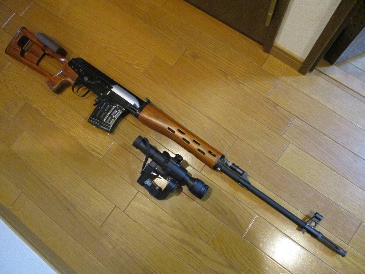 WE-TECH ドラグノフ SVD リアルウッド PSO-1スコープ付き ガスブローバックの画像1