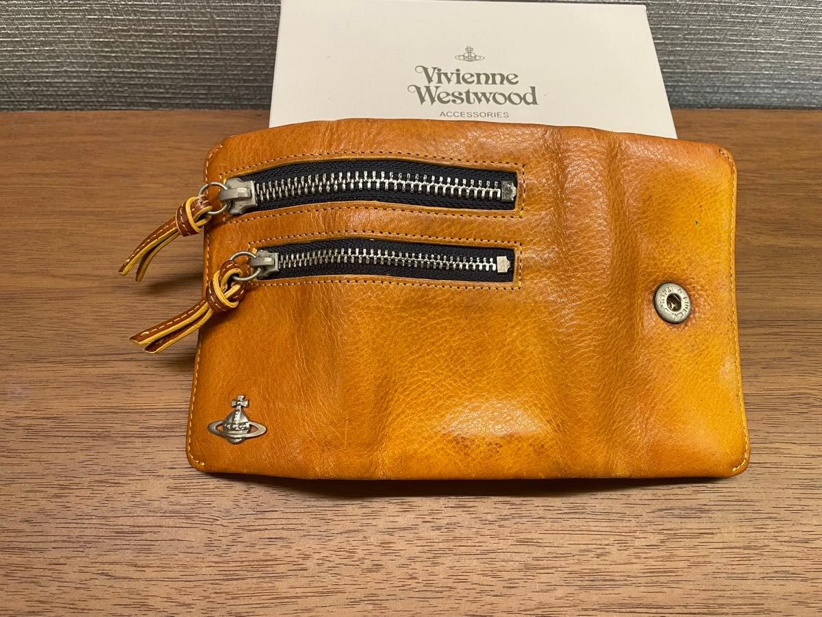 Vivienne Westwood キーケース ダブルジップ イエロー レザー Vivienne Westwood キーケース ダブルジップ イエロー レザー