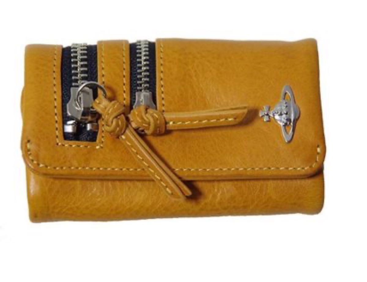 Vivienne Westwood キーケース ダブルジップ イエロー レザー Vivienne Westwood キーケース ダブルジップ イエロー レザー