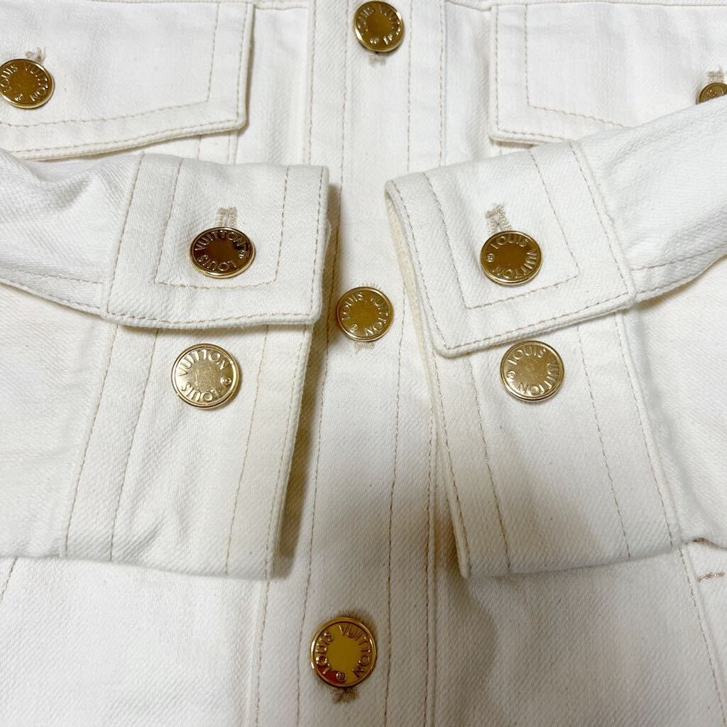 LOUIS VUITTON ルイヴィトン デニム セットアップ デニムジャケット デニムパンツ size 46/36 ホワイト メンズの画像7
