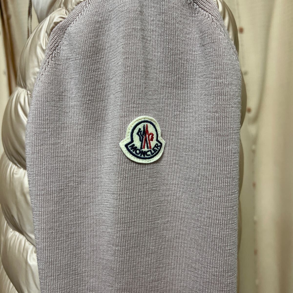 MONCLER モンクレール 2021AW ニット切替 ダウンジャケット カーディガン size L ピンク