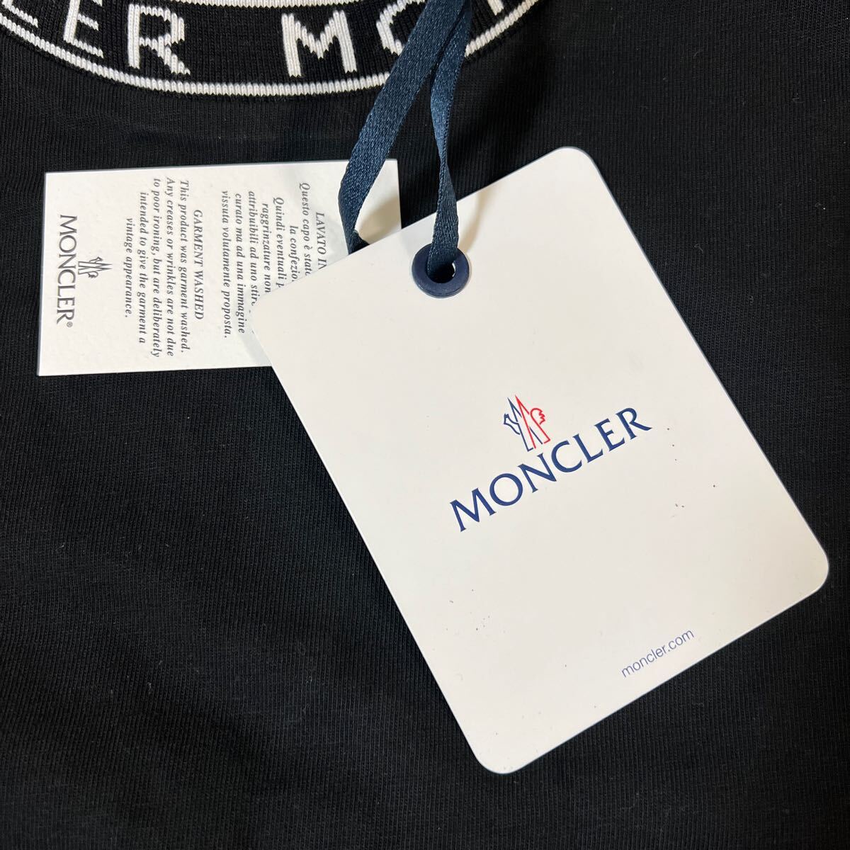 【新品】MONCLER モンクレール 現行品 ネックレタリングロゴ ワッペン Tシャツ size M メンズの画像6