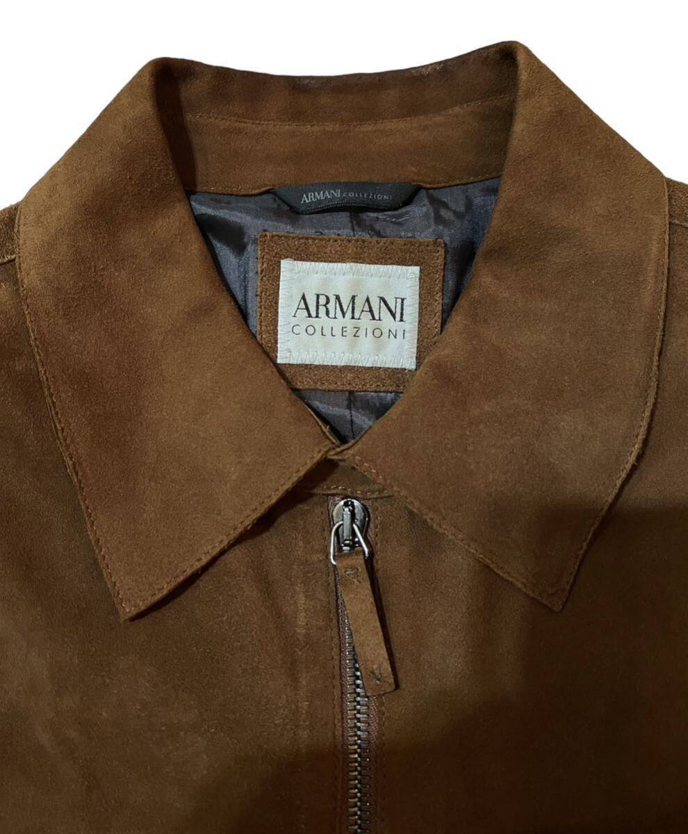 アルマーニ コレツィオーニ ARMANI COLLEZIONI ゴートレザー ジャケット 革ジャン ブルゾン 48 山羊革 Wジップ キャメル　Jacket GIORGIO_画像6