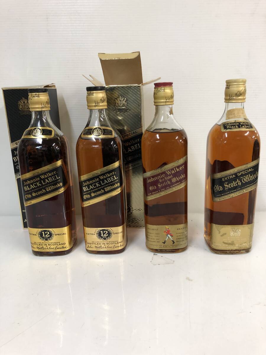 【未開栓】スコッチウイスキー SCOTCH WHISKY ジョニーウォーカー JOHNNIE WALKER 4本セット 古酒 750ml 760ml