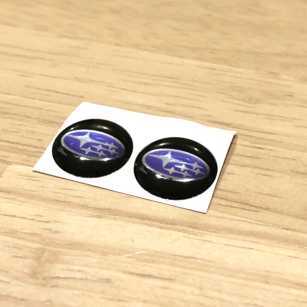 スバル エンブレム 3Dシール ブルー ２個セット エポキシ樹脂 ロゴ 鍵穴隠し ステッカー インプレッサ レボーグ ホイール