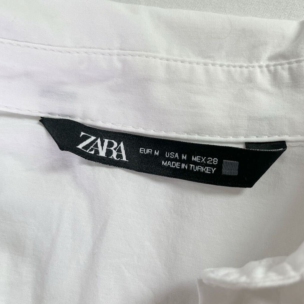 ZARA 大人可愛い　ビジュー付き　お袖ふんわり　ホワイト プルオーバーシャツ ブラウス　サイズM ザラ♪_画像9