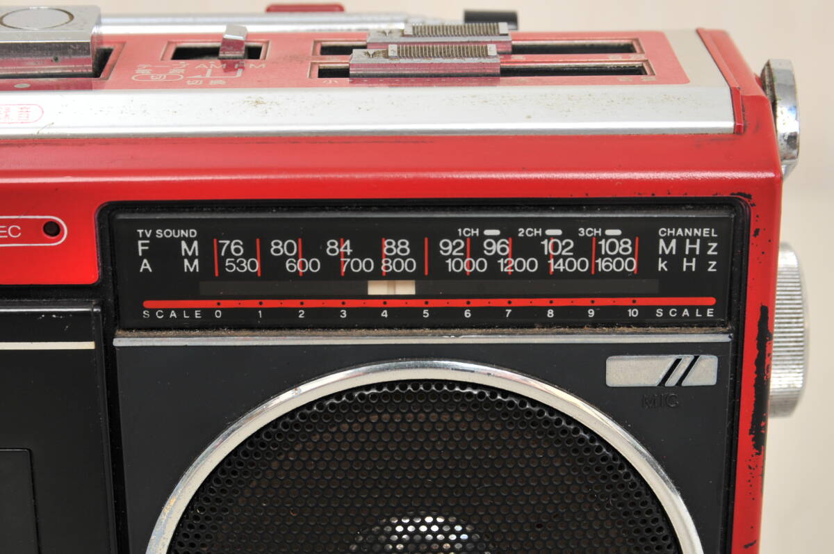 ラジカセ【National】ナショナル RX-1822 レッド FM/AM／ジャンク品_画像10