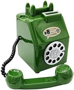 貯金箱 公衆電話 500円玉 ダイヤル式 昭和 80’s レトロ 玩具 おもちゃ ATM 雑貨 (緑の画像6