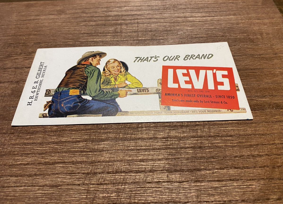 40s LEVI’S Ink Blotter リーバイス　インクブロッター　ヴィンテージ NOS デッドストック　アドバタイジング　501XX 片面　47モデル_画像1