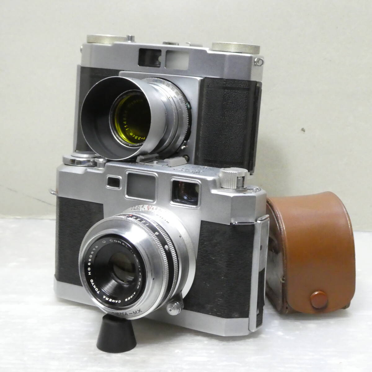 フイルム(コンパクト)カメラ(585)  Aires 35-ⅢA Q CORAL 2.8/45 OLYMPUS WIDE D.Zuiko 3.5/35 金属フード ジャンクセットの画像2