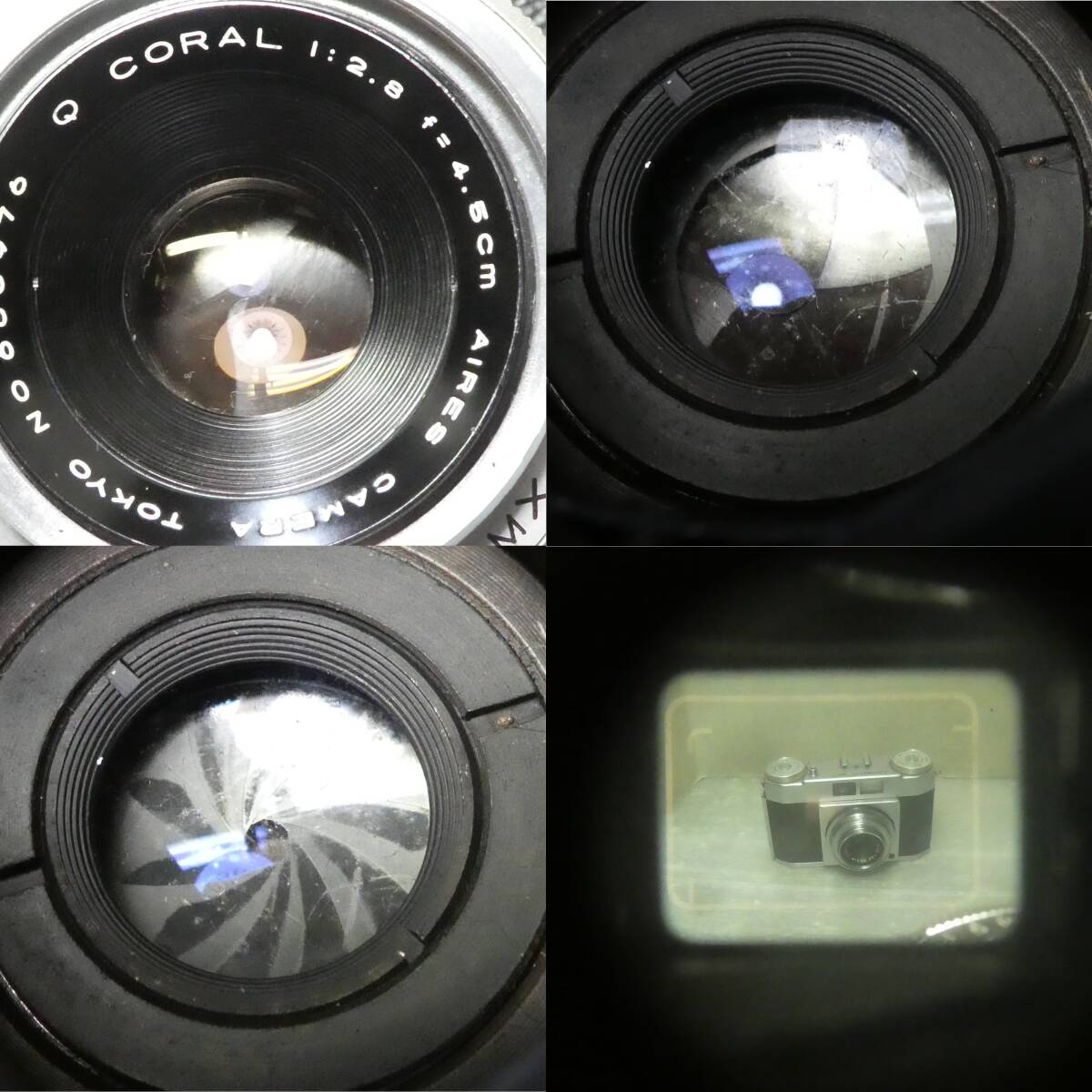 フイルム(コンパクト)カメラ(585)  Aires 35-ⅢA Q CORAL 2.8/45 OLYMPUS WIDE D.Zuiko 3.5/35 金属フード ジャンクセットの画像8