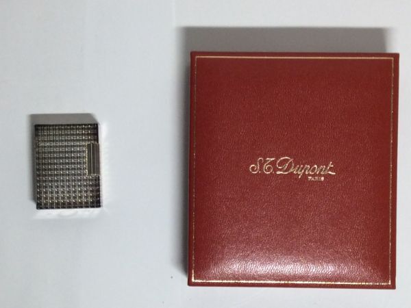 【中古ライター】S.T.Dupont ガスライター ガス切れ 喫煙具 シルバー ブロック デュポン_画像1