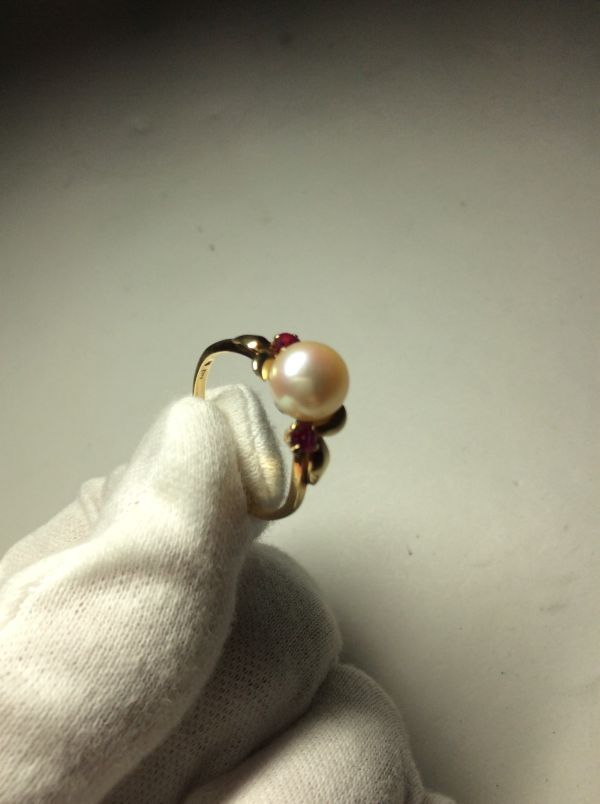 [ б/у товар ]MIKIMOTO жемчуг кольцо Mikimoto K14 16 номер кольцо 14 золотой примерно 2.9g