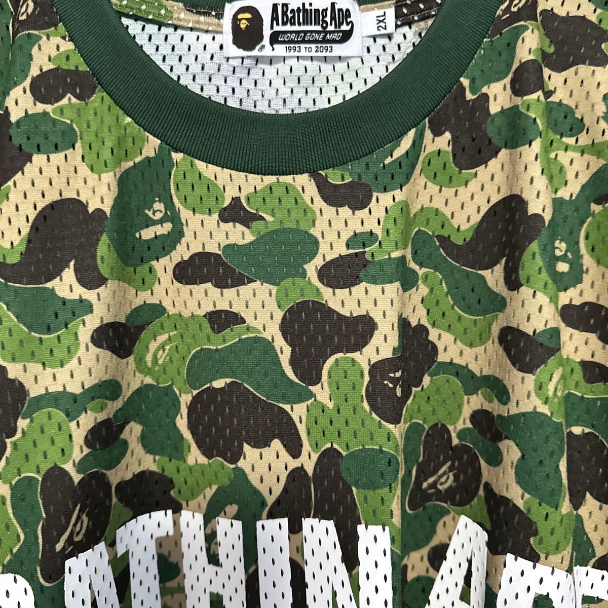 【A BATHING APE】 ABC CAMO MESH RELAXED FIT L/S TEE M