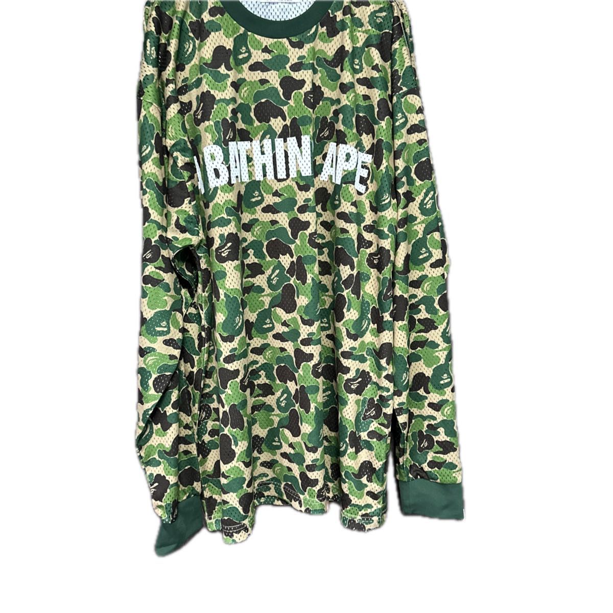 【A BATHING APE】 ABC CAMO MESH RELAXED FIT L/S TEE M