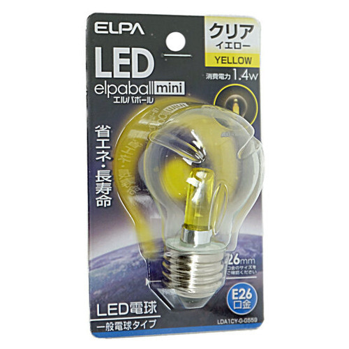 ELPA LED電球 エルパボールmini LDA1CY-G-G559 黄色 [管理:1100049410]_画像1