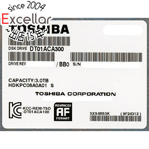 【中古】TOSHIBA製HDD DT01ACA300 3TB SATA600 7200 100～200時間以内 [管理:1050008437]_画像1