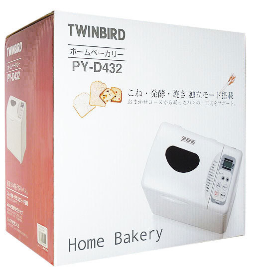 【新品(開封のみ・箱きず・やぶれ)】 TWINBIRD ホームベーカリー PY-D432W ホワイト [管理:1100034183]_画像2