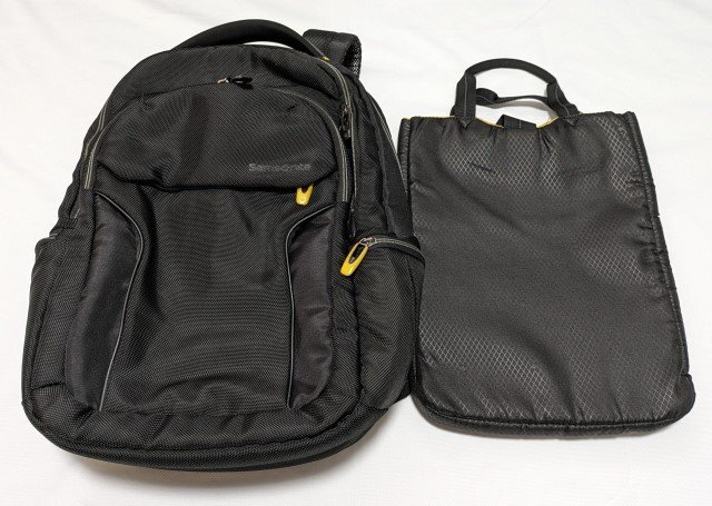 # Samsonite rucksack backpack Day Pack tote bag ( inside part storage possibility ) black postage nationwide equal Y1500 including in a package NG Samsonite#