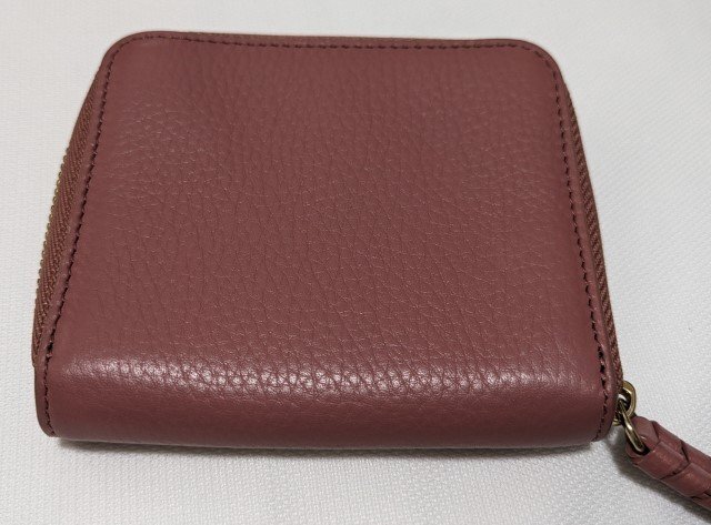 # Cole Haan 2. folding purse Zip . inserting card pocket ticket holder leather rose Mist COLE HAAN#