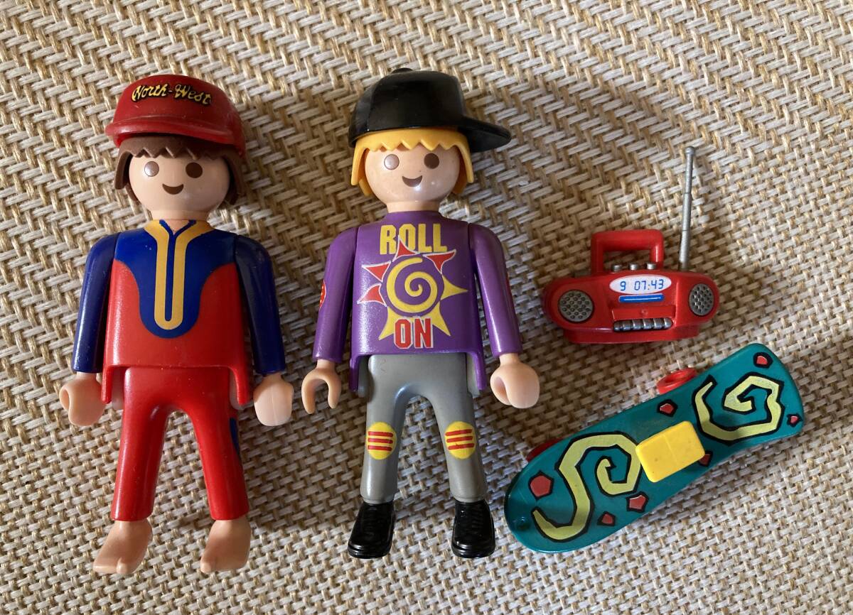  Play Mobil man. person radio-cassette skateboard Showa Retro together set 