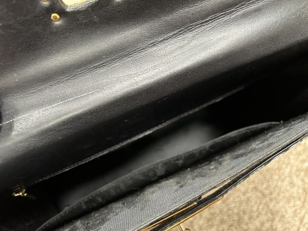 【A21】OLYMPIC クロコダイル ハンドバッグ 鞄 かばん 黒 ブラック 現状品の画像10
