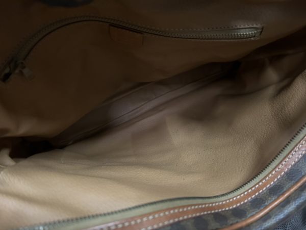 【B42】CELINE セリーヌ マカダム柄 ショルダーバッグ レザー M90 肩掛け 茶色 ブラウン 現状品の画像9