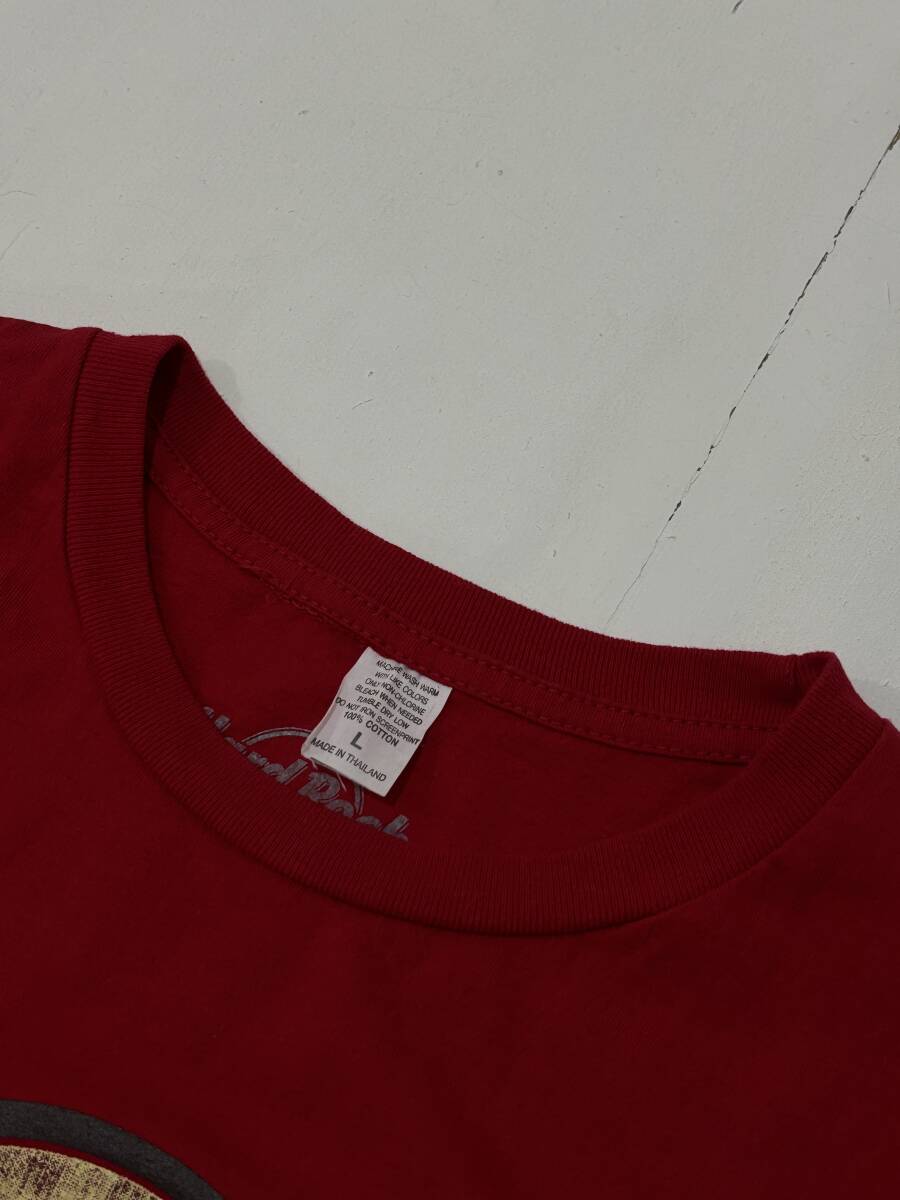 【Hard Rock CAFE】ハードロックカフェ Bangkok バンコク タイ製 ロゴ プリント クルーネック Tシャツ バンドＴ バンＴ 半袖 赤 レッド